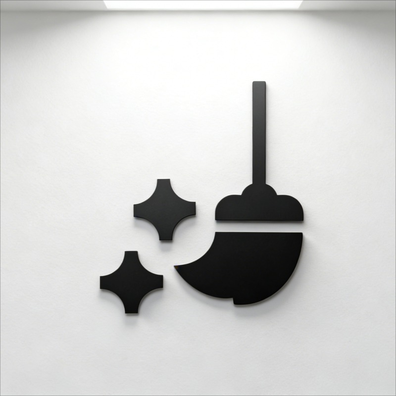 Tech Room Accessories - 3D Acrylic Washroom Sign Self-Adhesive Cleaner