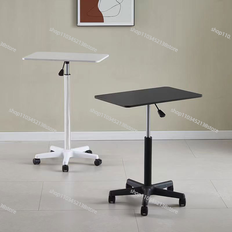Laptop Stand Bamboo - Pulley Mobile Small Table Standing Table