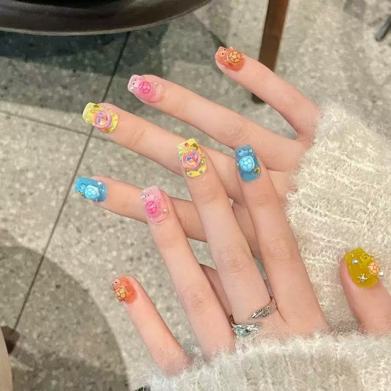 Nail Tech Accessories - 100 Mini Colorful Turtle Resin Charms