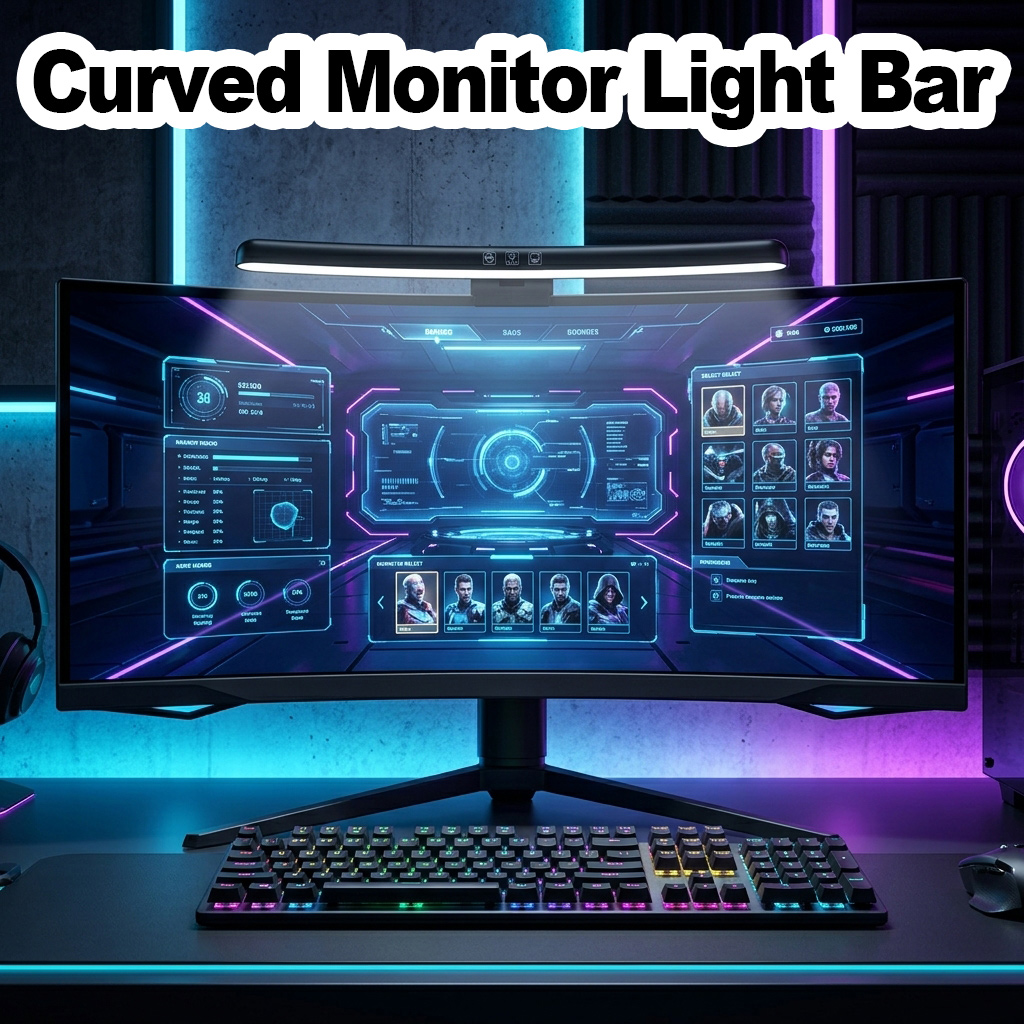 Monitor Light Bar - Dimmable Color Changing Curved Monitor Light