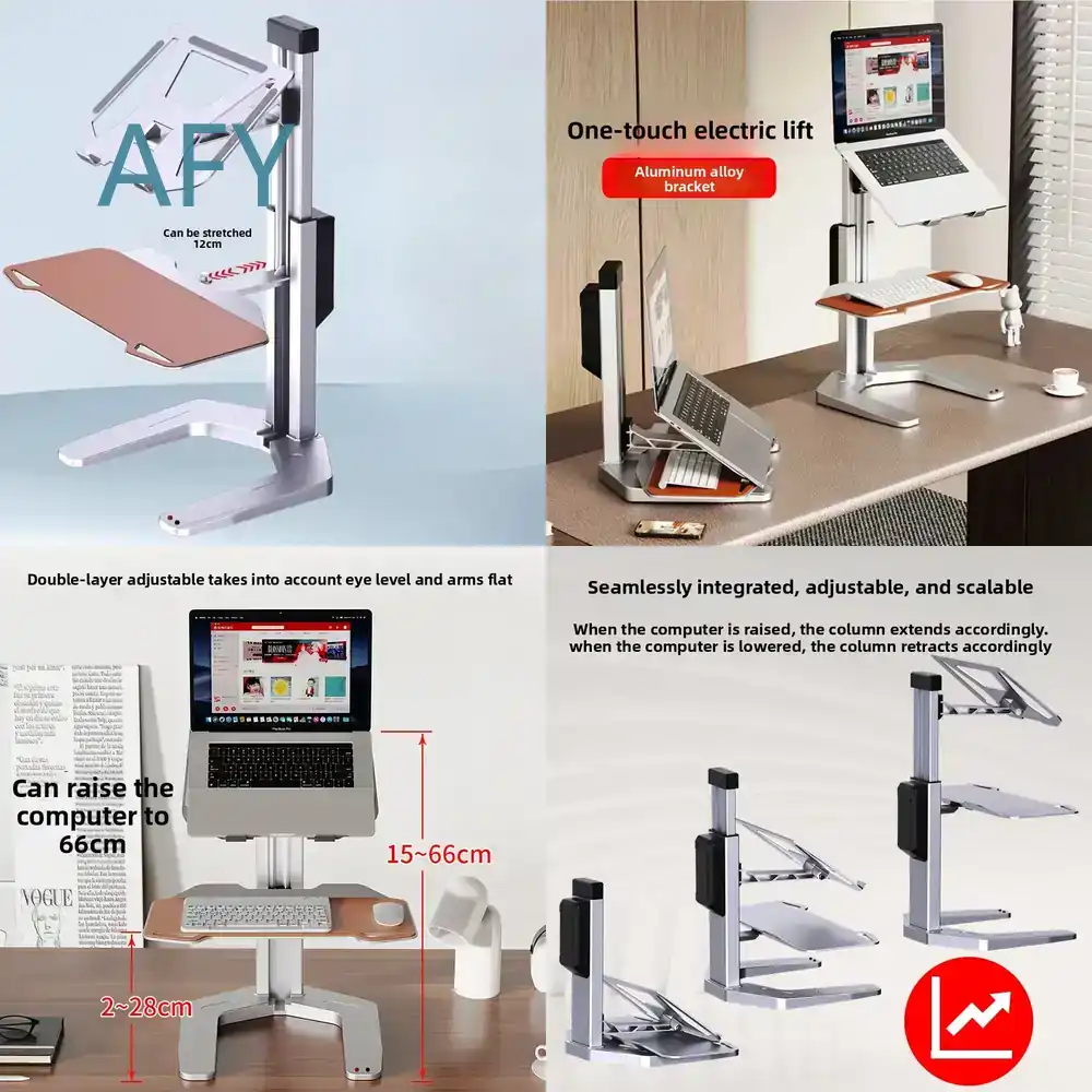 Electric Height Adjustable Sta - Laptop Stand Bamboo recension och pris