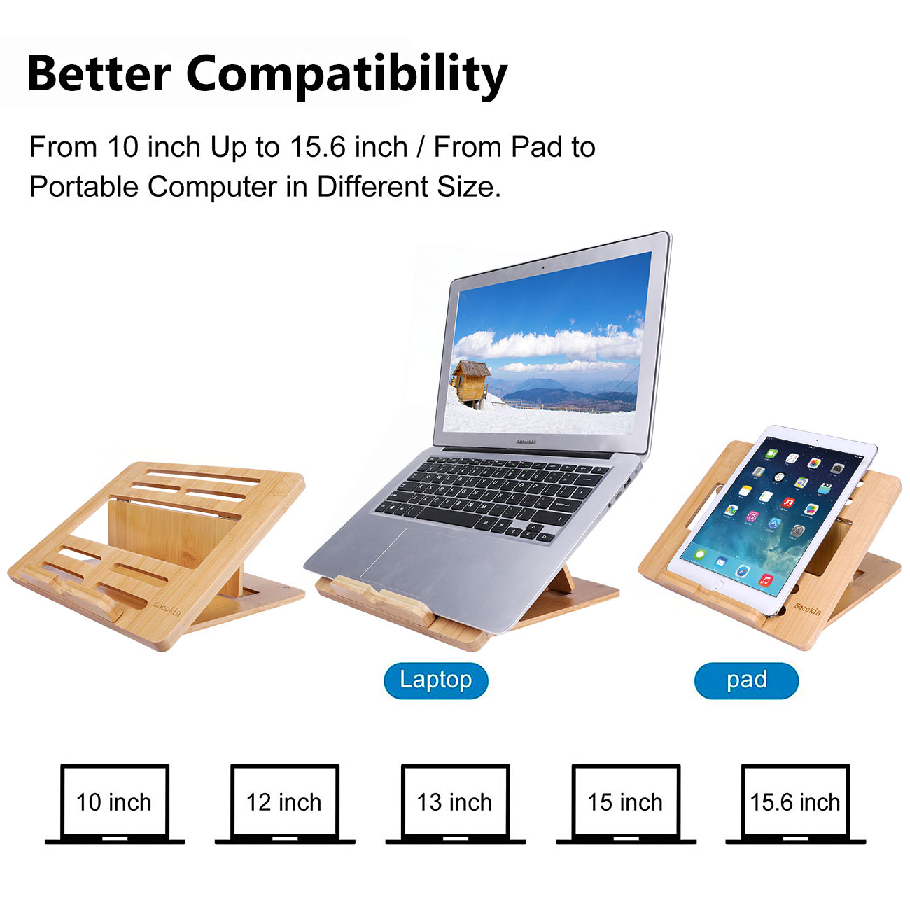 Bamboo Fodable Laptop Notebook - Laptop Stand Bamboo recension och pris