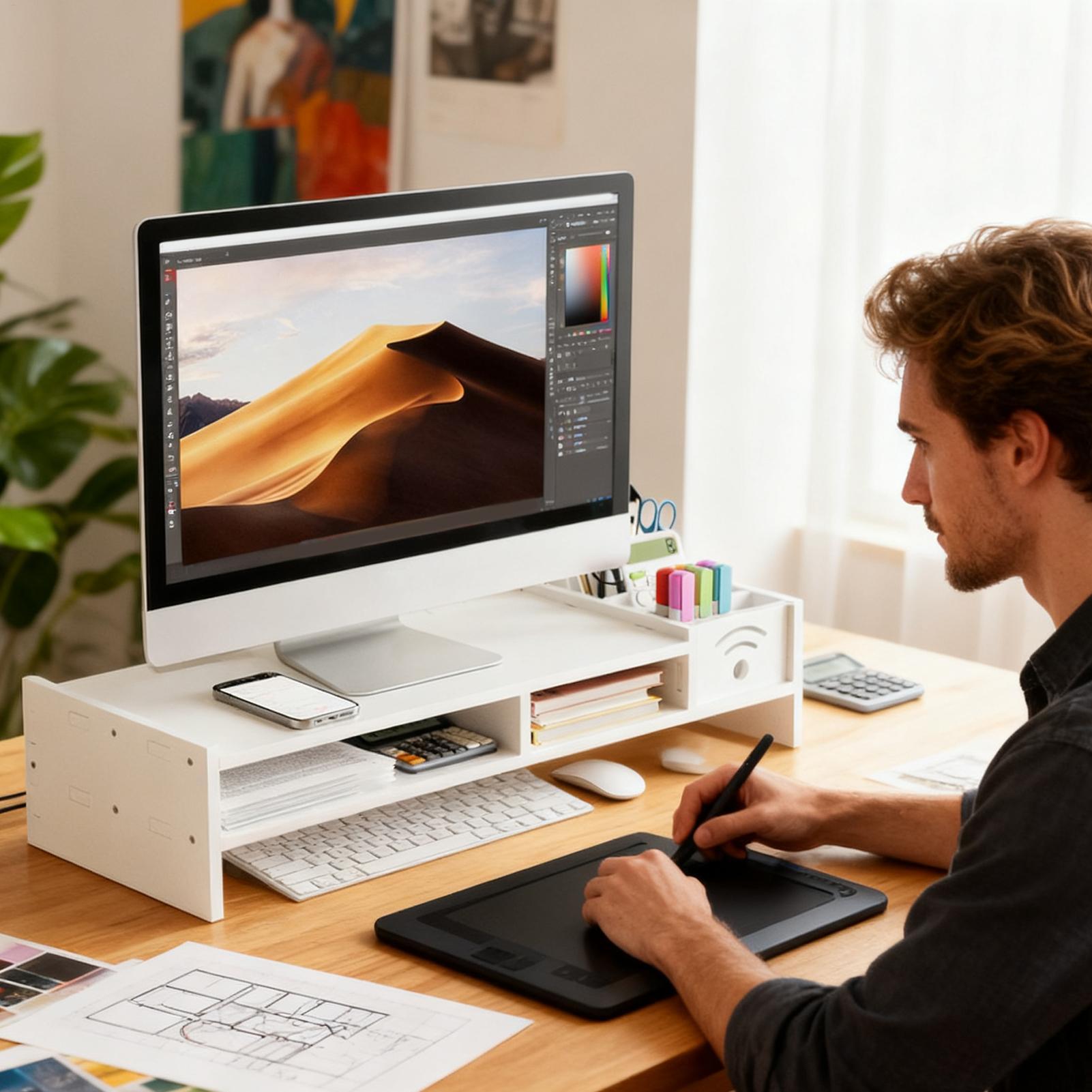 Monitor Stand For Desk 2-Tier  - Laptop Stand Bamboo recension och pris